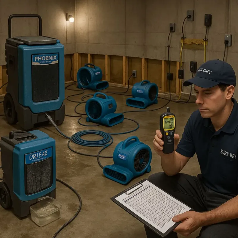 Structural Drying and Dehumidification process in Maeser, UT